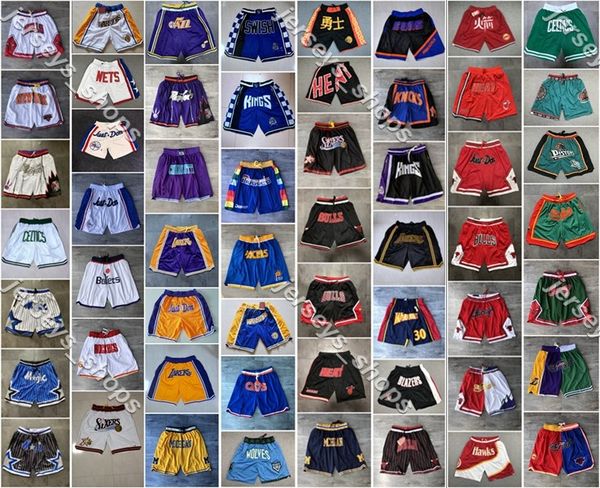 

authentic stitched mens just don pocket shorts 64 edition stitched all city teams name & year id tags just don pocket basketball shorts, Black;red