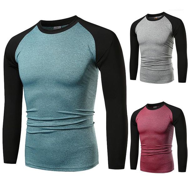 

дизайнер mens tshirts тонкий с длинным рукавом экипаж шеи mens тис спорт дышащие мужчины топы лоскутная цвет, White;black