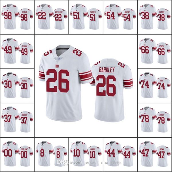 

нью-йорк гиганты мужчины 26 saquon barkley 8 daniel jones 10 эли мэннинг 78 эндрю томас пользовательские женщины молодежь nfl vapor limited, Black;red