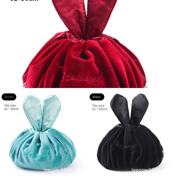 

lazy rabbit ear large capacity portable drawstring storage ins cosmetic cosmetic bag internet celebrity travel wash bag jwt2e