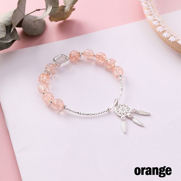 

sweet and lovely faux crystal bracelet dream catcher beaded single circle for girlfriends student girlfriends birthday gifts lxh, Black