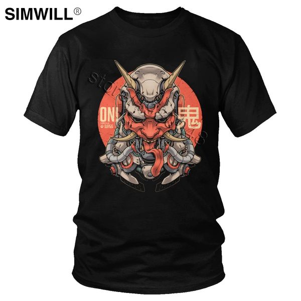 

japanese demon oni mecha t shirt men urban harajuku streetwear t-shirt short sleeve cotton leisure tee designer merchandise