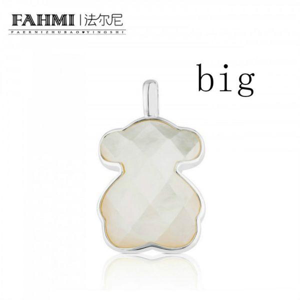 

фахми 100% 925 стерлингового серебра изысканный граненый кристалл молочно-белый медведь шарм подвеска оригинальный женщины простые 815114500, Golden;silver