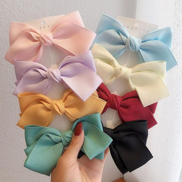 

2020 big girls barrette kids bokwnot barrettes children bowknot hairpins hair clip hair accessory, Slivery;white