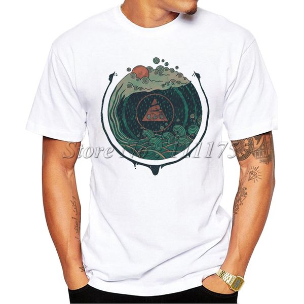 

2019 men's polluted water printing t-shirt summer cool fashion tees