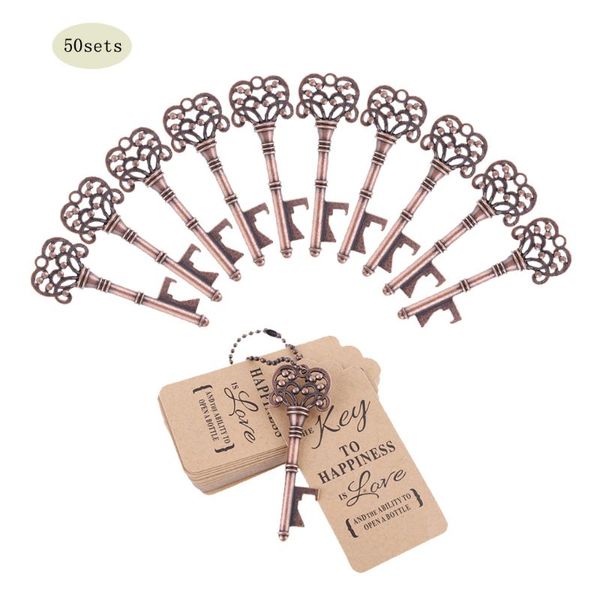 

50x vintage key bottle opener +tags card wedding party favors souvenirs