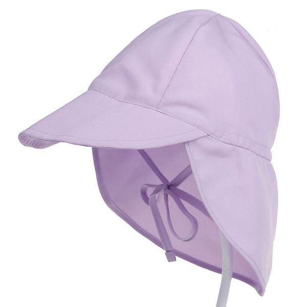 

summer baby sun hat kids outdoor neck ear cover anti-uv sunscreen beach cap cotton breathable swimming flap cap for 0-5 years, Blue;gray