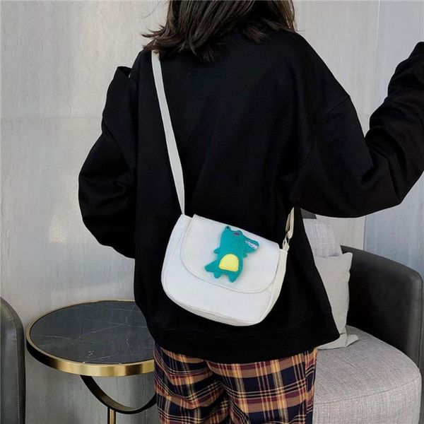 

handbags hit color ladies shoulder messenger bags cartoon crocodile canvas small flap crossbody bag daily shopping