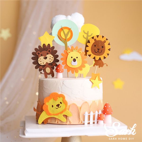 

hairball felt lion cake er mushroom fence star decoration for baby shower happy birthday party baking supplies love gifts
