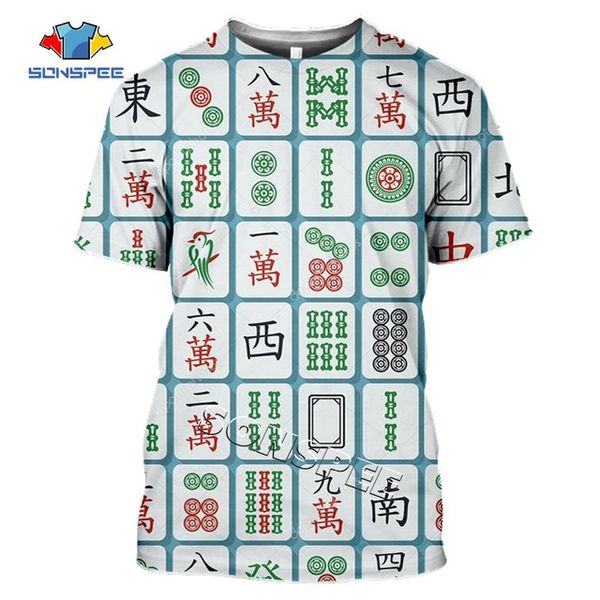 

chinese mahjong summer men 3d print shirts graphic hentai anime men clothing