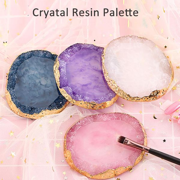 

natural resin stone nail art color palette acrylic gel polish holder drawing color paint dish glue display p tool