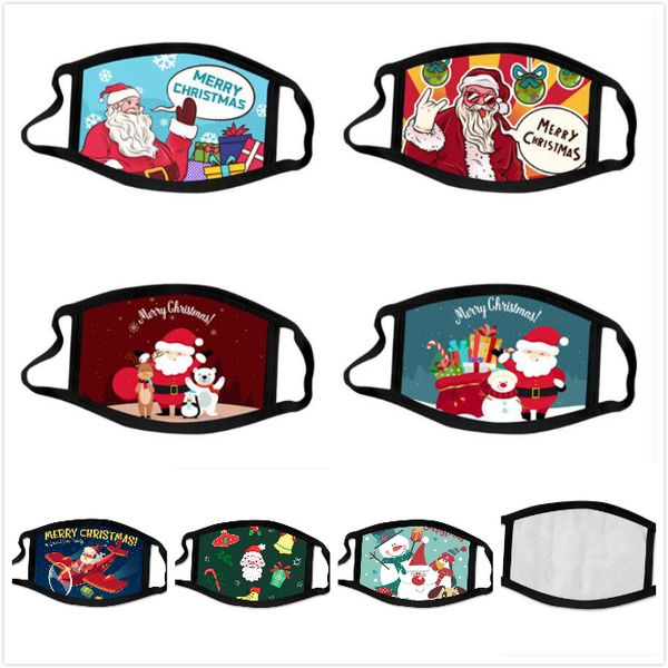 

cartoon christmas xmas printed face mask christmas tree deer santa claus mask mouth cover dustproof earloop resuable designer masks