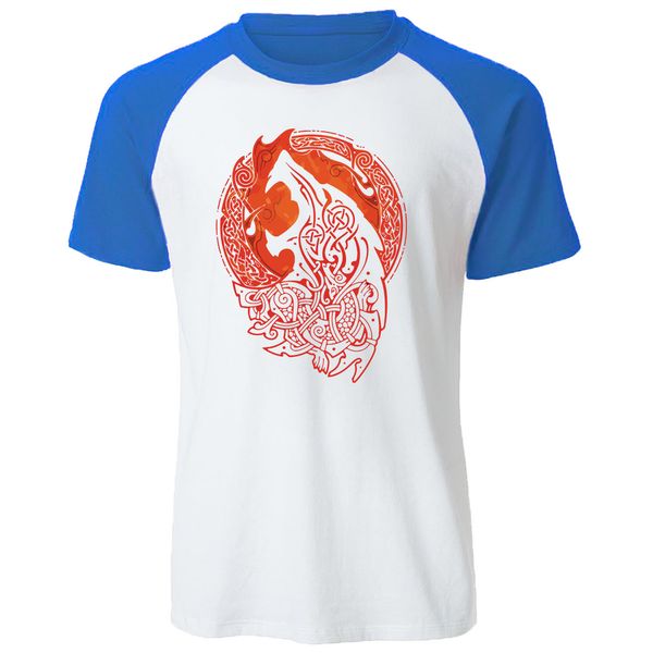 

norse mythology vikings fenrir wolf t shirt men raglan t-shirt summer hipster tee shirt cotton leisure viking