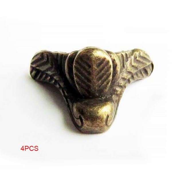 

4pcs mini jewelry chest box wood case decorative feet leg corner protector