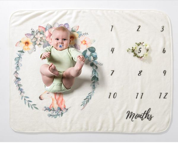 

baby milestone pgraphy blanket gift for baby 102x70cm