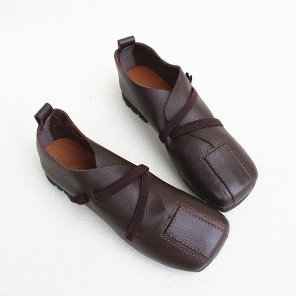 

shoes woman flat 2020 spring women flat shoes 100% genuine leather ballerina woman slip on flats ladies footwear, Black