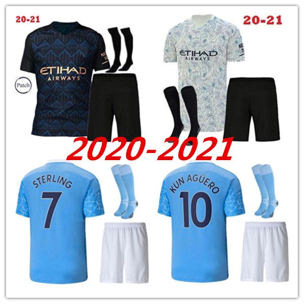 

20 21 de bruyne soccer jersey 2020 2021 man sterling football shirt manchester kun aguero de bruyne gesus bernardo mahrez soccer jersey, Black