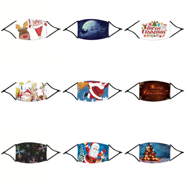 

shipping fashion bling bling sequin protective christmas mask dustproof washable windproof reuse face christmas mask elastic earloop mout#36, Black