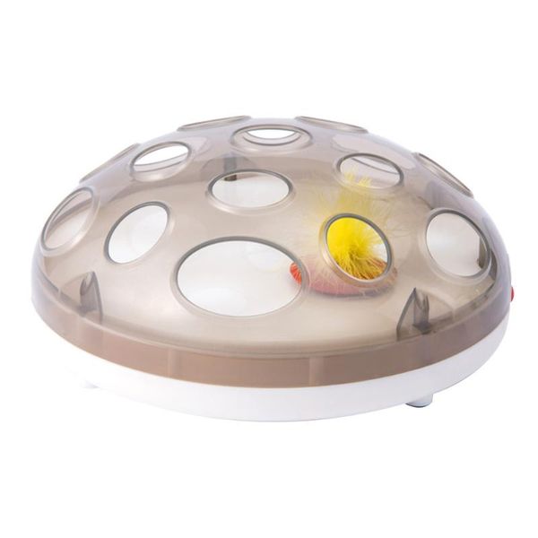 

rechargeable turntable funny pet supply interactive automatic bouncing training catching game round abs maglev electric cat toy