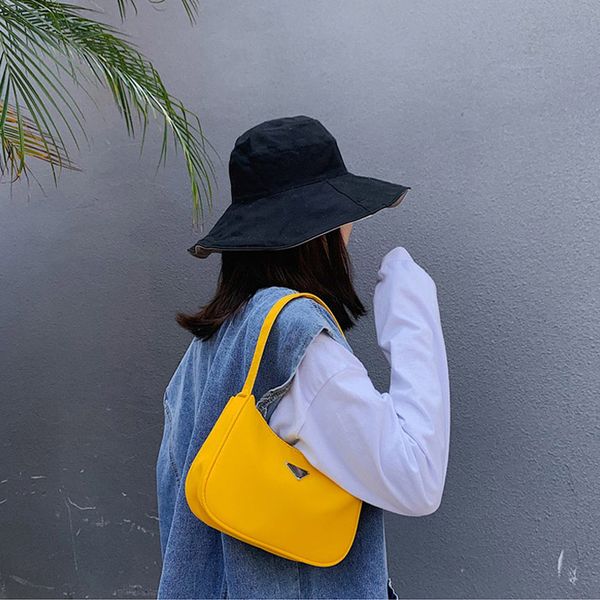 

brand womens designer fashion candy color moon package bags for women 2019 simple retro nylon handbag baguette bag shoulder bag