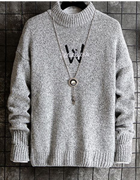 

2020 new arrival men's sweater fashion bottoming sweater pullover sweater round collar with letter autumn and winter casual men's, White;black