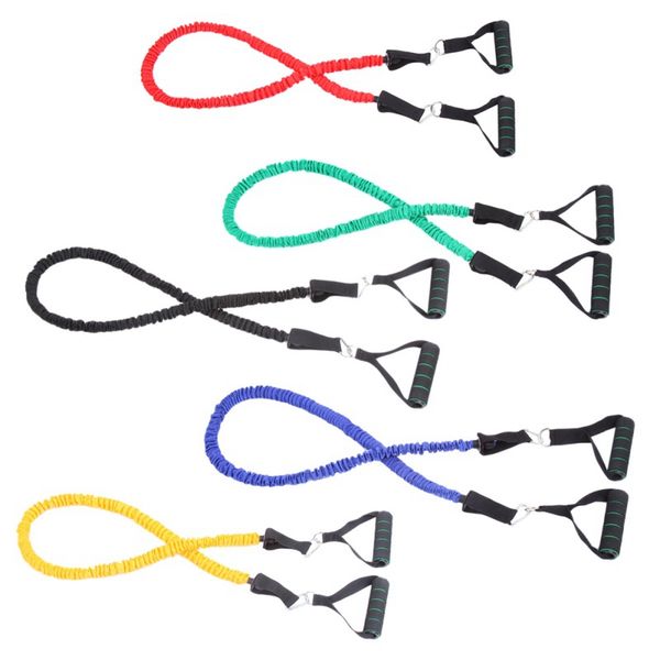 

home training workout equipment 11 pcs tube resistance bands set 125 lb with protective nylon sleeves fitness elastic bands