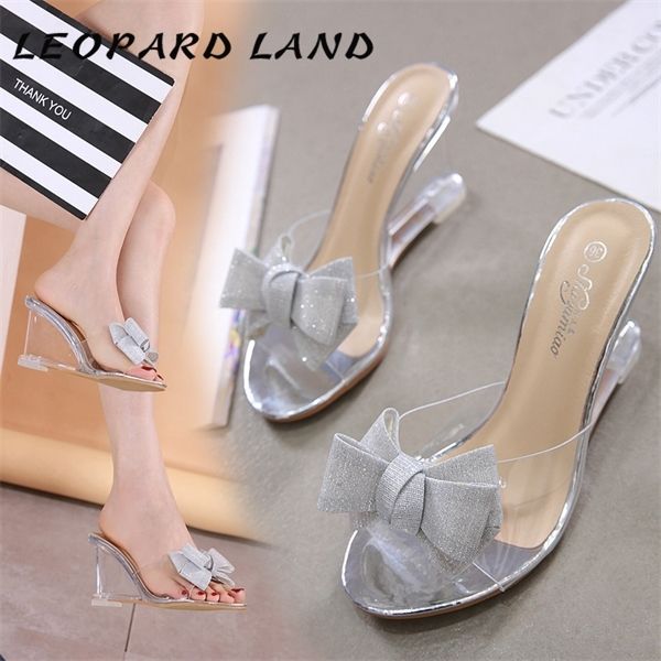 

leopard land women heel sandals women summer 2020 new crystal transparent high heels water drill heel sandals lfd-833-20 0925, Black