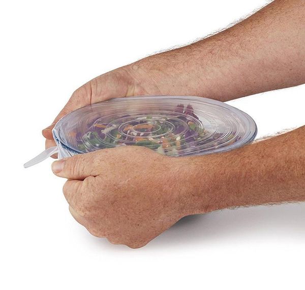 

heat silicone of all food food fits container shapes lids save durable keeping 6pcsset fresh resisting reusable sizes cover and ijseh