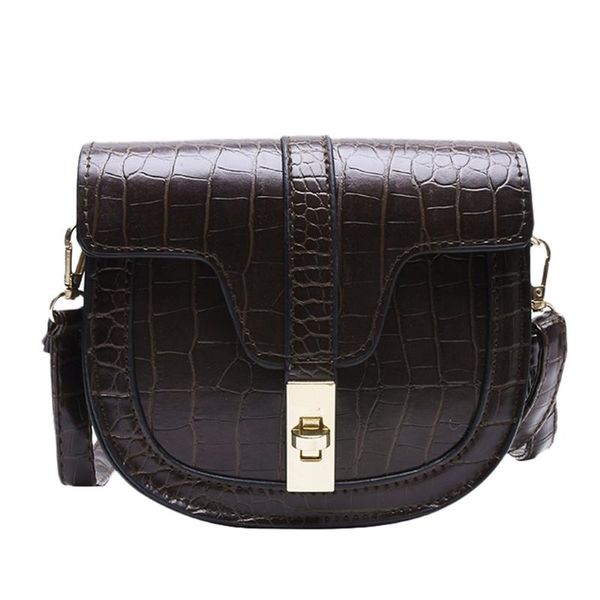 

luxury women crossbody bags crocodile semicircle saddle bags pu leather shoulder for ladies handbags designer sac a main