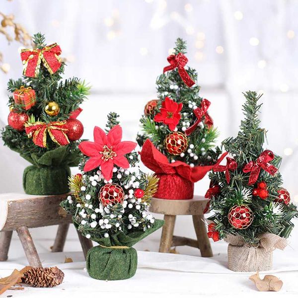 

1 pc christmas tree artificial tablemini christmas tree decorations festival miniature 20cm home decorations