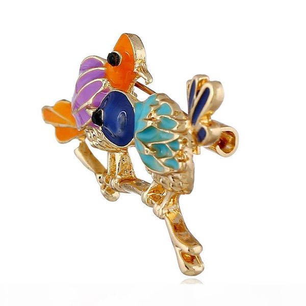 

fashion-european and american fashion couples clothing personality original sparrow brooch high-end oil pin explosion, Gray