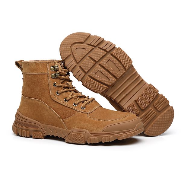 

antumn handmade fashion ankle men motorcycle boot suede lace up outdoor shoes ankle boots high combat botas hombre, Black