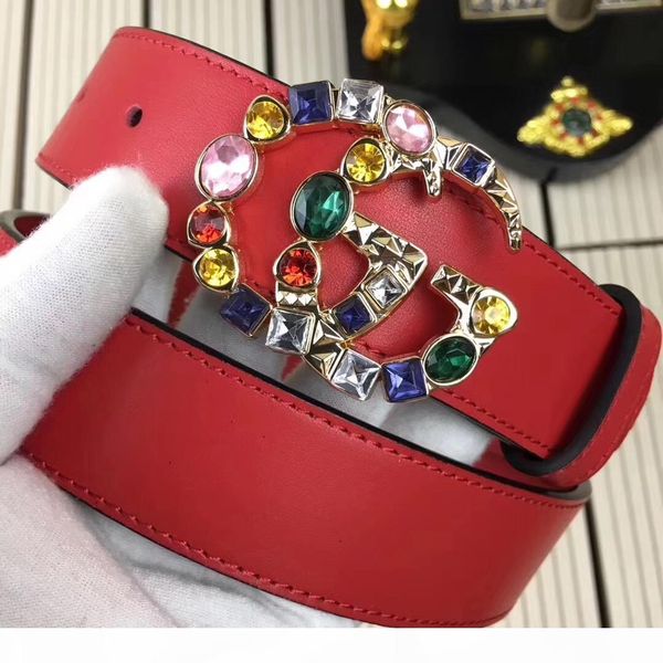 

2019 fashion, brand designer leather belt, ladies' luxurious diamond buckle belt and leisure belt, Black;brown