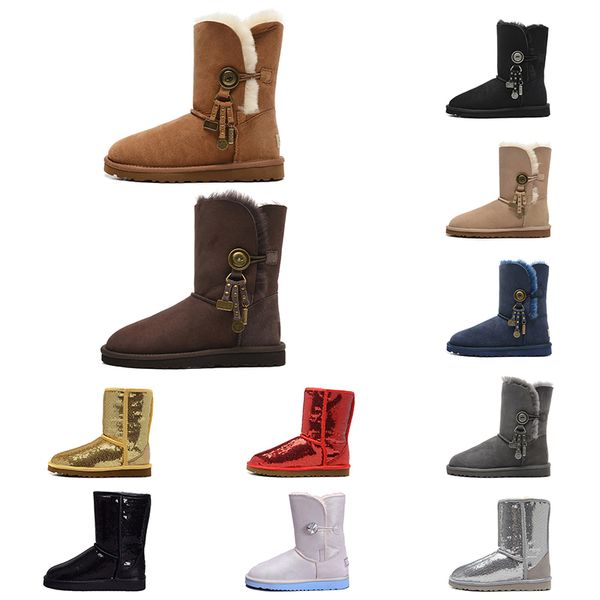 

australia women snow boots classic mini ankle short bow boot grey ladies girls winter outdoor booties size 36-41