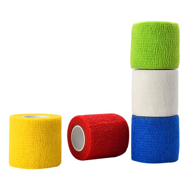 

2019 selling disposable self-adhesive outdoor bandage tattoo handle set 5 color tattoo stretch bandage non-slip wholesale