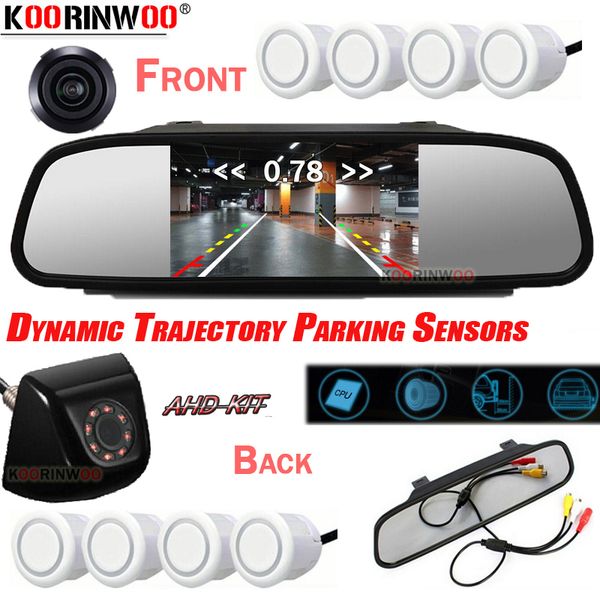 

koorinwoo partronic parking sensors 8 night vision car camera dynamic trajectory trunk door cam car monitor blind spot security