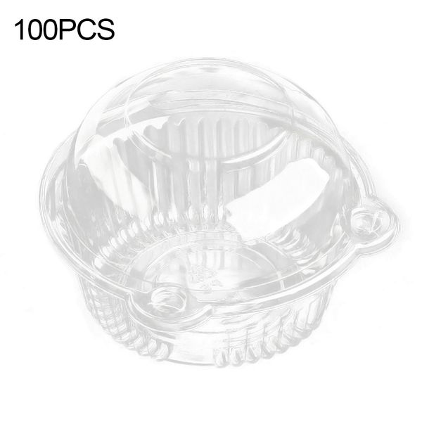 

100x pods cupcake packing box single cake case clear cases plastic cupcake box