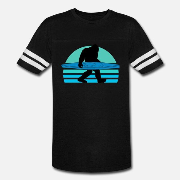 

смешные bigfoot sasquatch каякинг туризм отдых на природе тенниска мужчины печать 100% хлопок шею kawaii интересный basic summer style trend