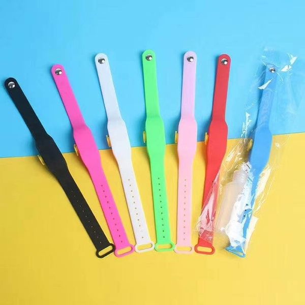 

new hand sanitizer silicone wrist bracelet wristband portable liquid soap dispenser squeezy strap disinfectant bracelet t2i51526