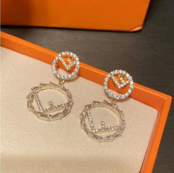 

2020 retro size letter circle earrings female simple diamond short paragraph hong kong style temperament hollow letter earring earrings, Golden;silver