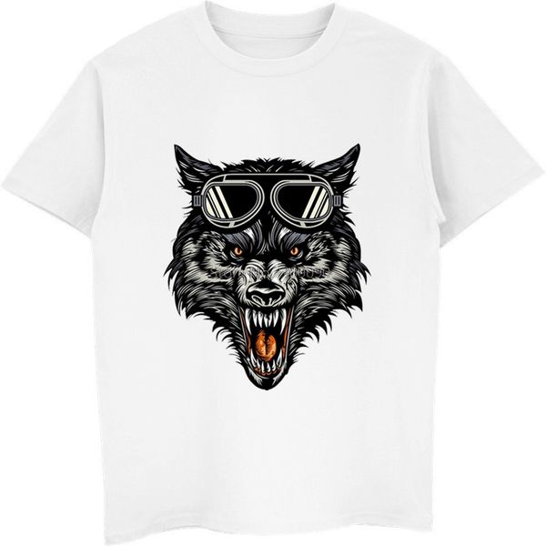

interesting goggles cartoon angry lovely wolf head colored printed t-shirt men's cotton short sleeve t shirt cool tees