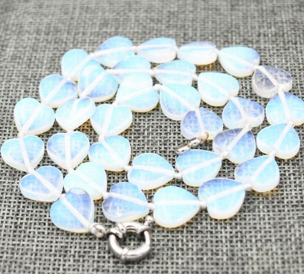 

new 12mm opal heart-shaped necklace 18, Silver
