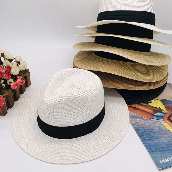 

summer wide brim straw sun hats for women protection beach hats ladies chapeau femme wholesale and retail ing, Blue;gray