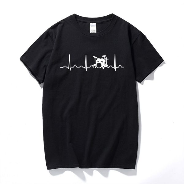 

men clothes printed t shirts men's short sleeve o-neck drums drummer heartbeat t-shirt