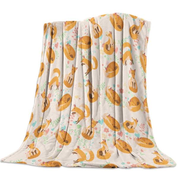 

Kids Throw Blanket Colorful Jungle Animals Themed Decorations Cartoon Animal