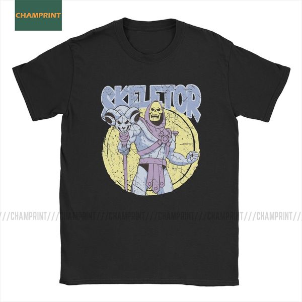 

skeletor он-man masters of the universe men t shirt skeletor мультфильм 80s she-ra beast тройник с коротким рукавом футболка хлопок партии t