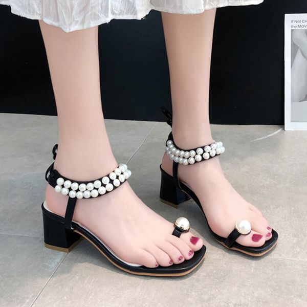 

high heel sandal for women cross-shoes 2020 sandals strappy heels ladies shoes summer suit female beige flip flops platform, Black