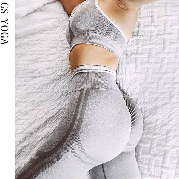 

yoga outfits seamless set women inner pased fitness bra +gym high waist breathable stripe workout sport leggings suit, White;red