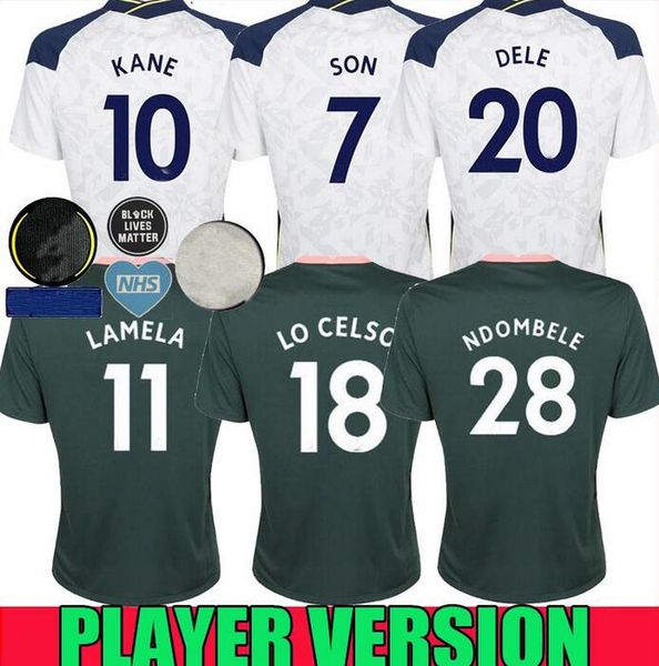 

player version 2020 2021 kane bergwijn soccer jersey spurs lamela 2020 2021 tottenham lucas dele son 20 21 football shirt ndombele lo celso, Black;yellow