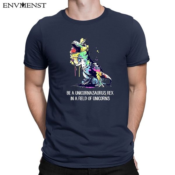 

envmenst t-shirt for men be a unicornasaurus rex in a field of unicorns cartoons t shirt casual short-sleeve men xs-3xl